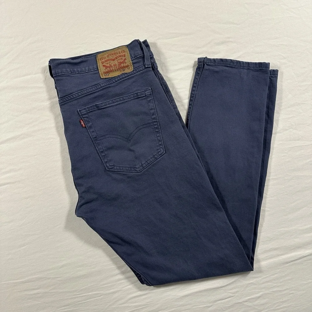 Levis 512 Jeans Men's 36x32 Light Blue Slim Taper Denim‎ Stretch